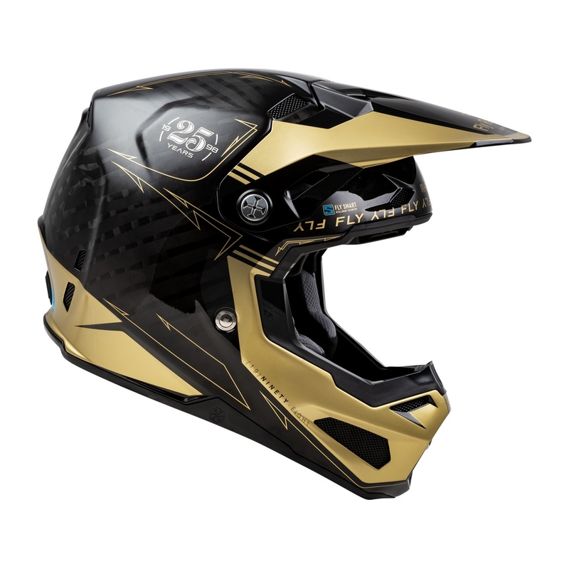 Motocrosshjelm FLY Racing Formula S Carbon sort-guld