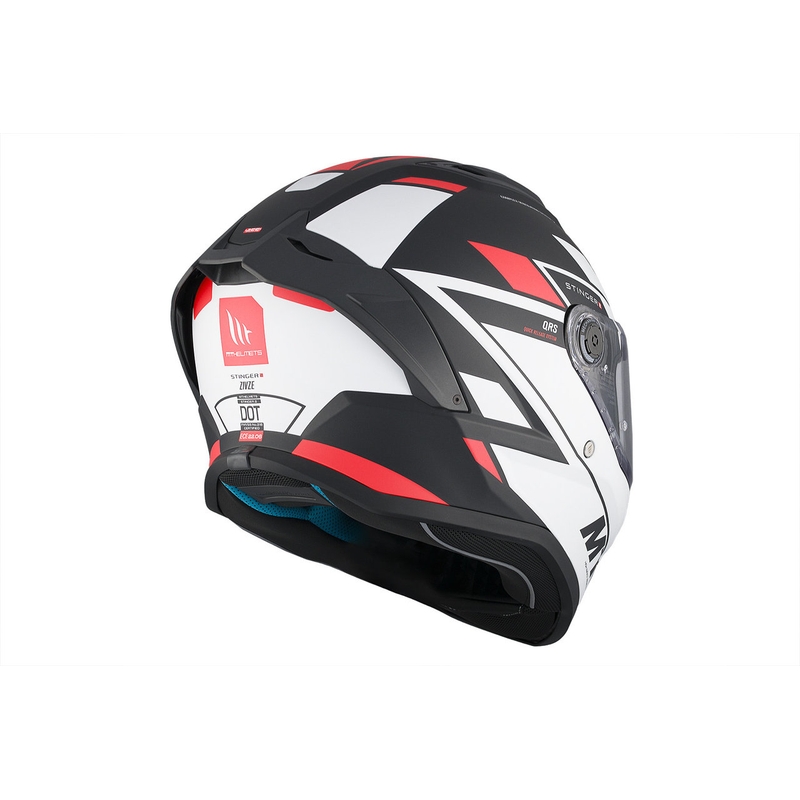 MT Stinger 2 Solid Zivze integreret motorcykelhjelm hvid-sort-rød mat