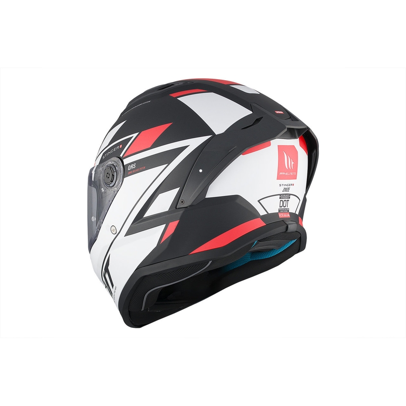 MT Stinger 2 Solid Zivze integreret motorcykelhjelm hvid-sort-rød mat