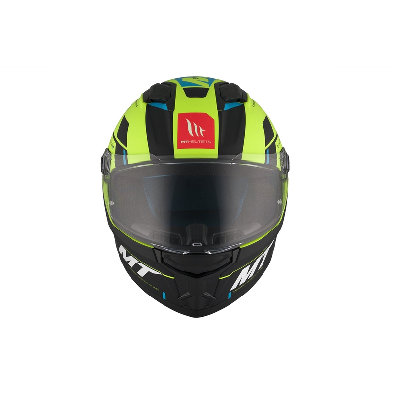 MT Stinger 2 Solid Zivze fluo-grøn-sort-blå mat integreret motorcykelhjelm