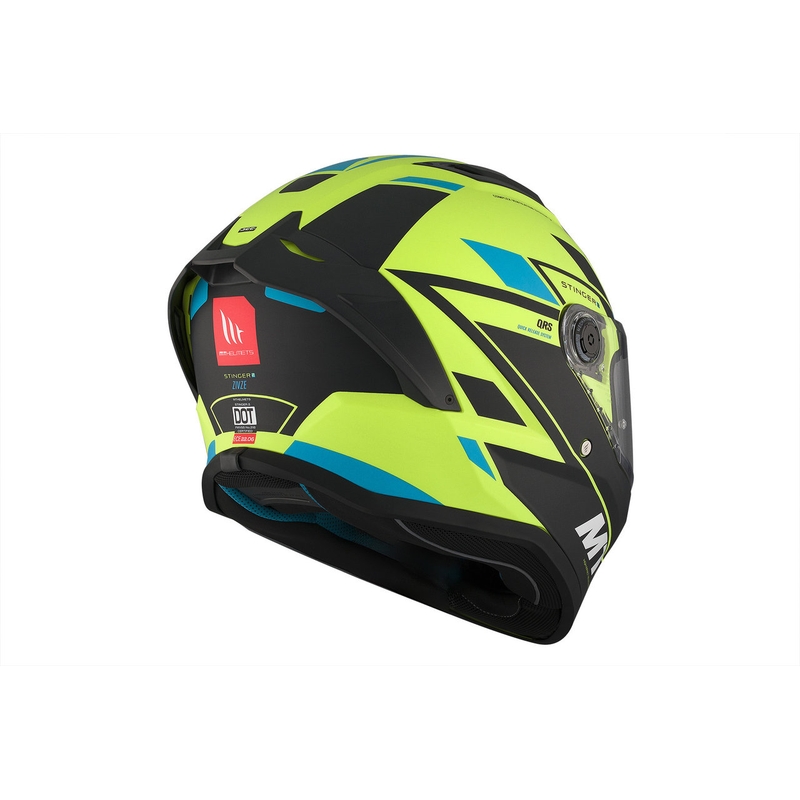 MT Stinger 2 Solid Zivze fluo-grøn-sort-blå mat integreret motorcykelhjelm
