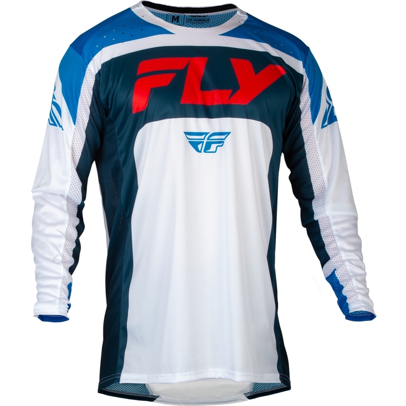 FLY Racing Lite motocross trøje rød-hvid-blå udsalg