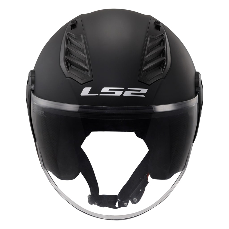 LS2 OF616 Airflow II Solid Matte Black Åben motorcykelhjelm