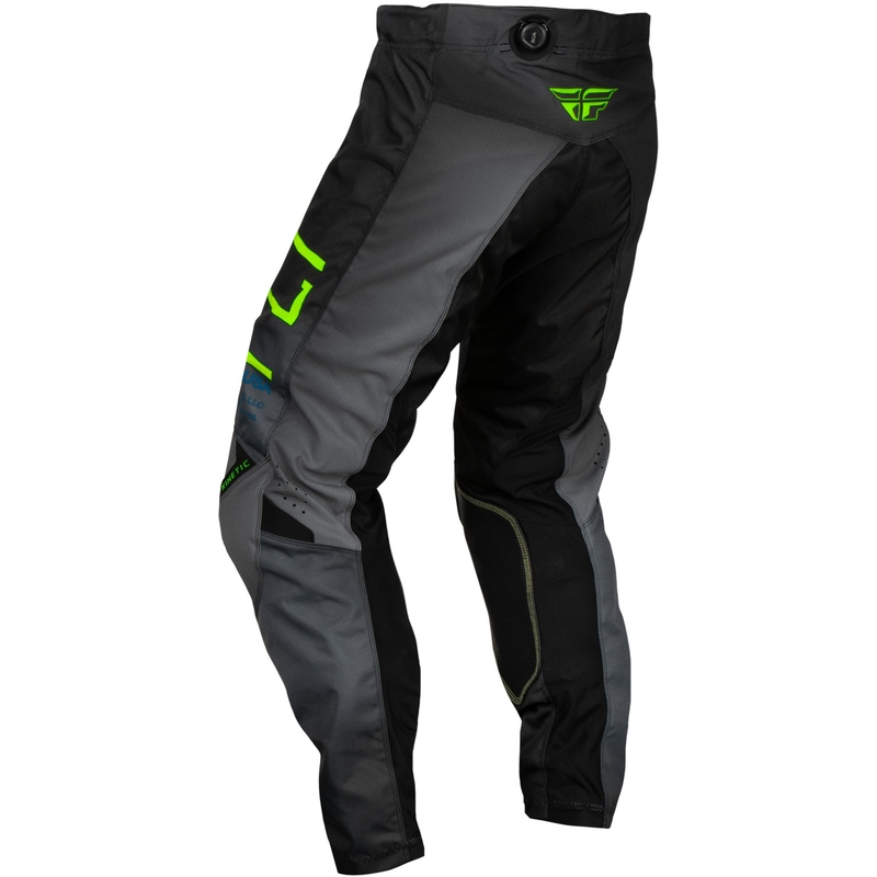 Børne motocrossbukser FLY Racing Kinetic Prodigy sort-fluo grøn-blå udsalg