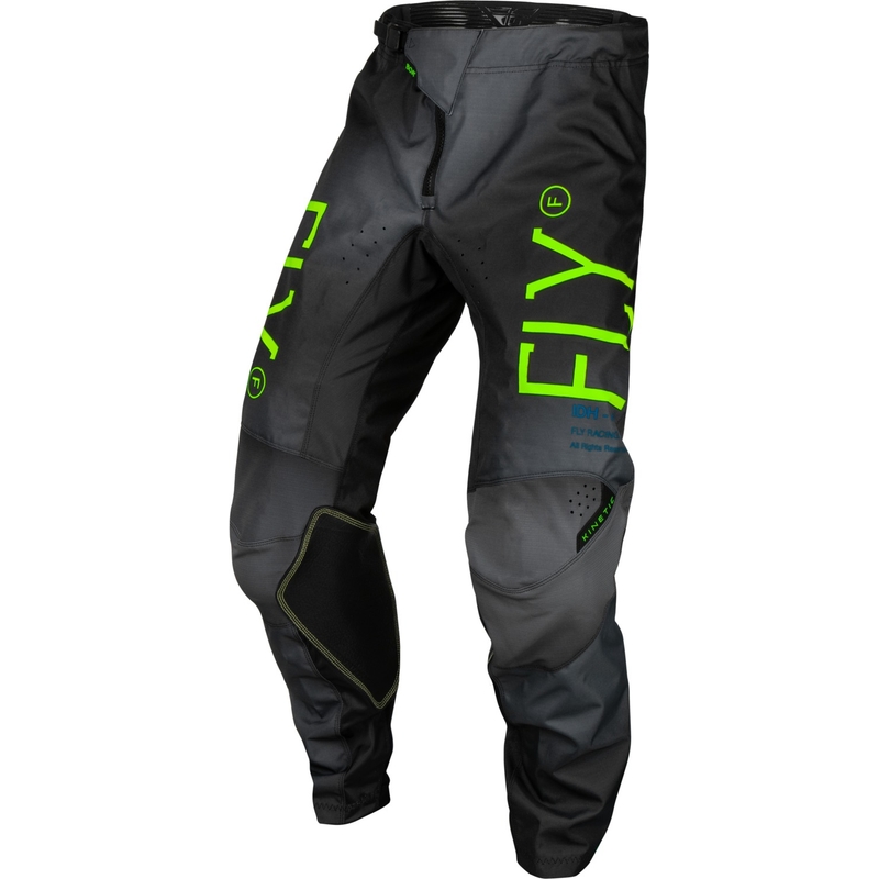 Børne motocrossbukser FLY Racing Kinetic Prodigy sort-fluo grøn-blå udsalg