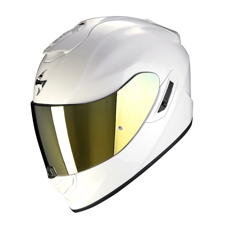 Integreret motorcykelhjelm Scorpion EXO-1400 EVO II Air Solid perlehvid udsalg