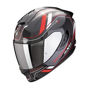 Integreret motorcykelhjelm Scorpion EXO-1400 EVO II CARBON AIR MIRAGE sort-rød-hvid