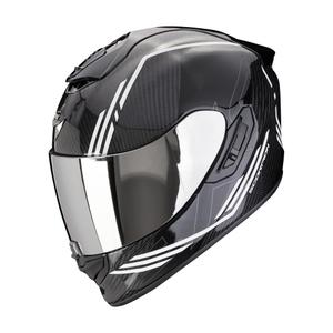 Integreret motorcykelhjelm Scorpion EXO-1400 EVO II CARBON AIR REIKA sort og hvid