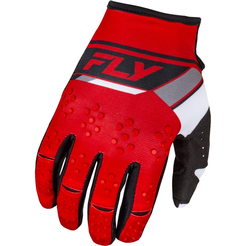 Motokrosové rukavice FLY Racing Kinetix Prix 2024 červeno-šedo-bílé