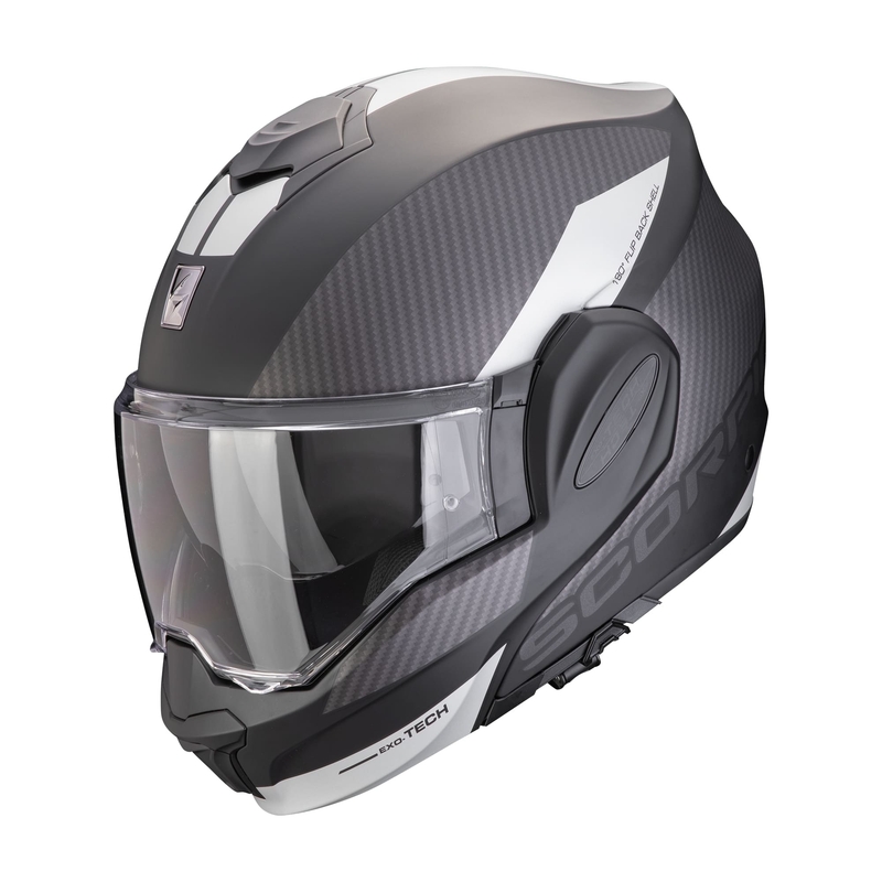 Flip-up motorcykelhjelm Scorpion EXO-TECH EVO TEAM mat sort-sølv