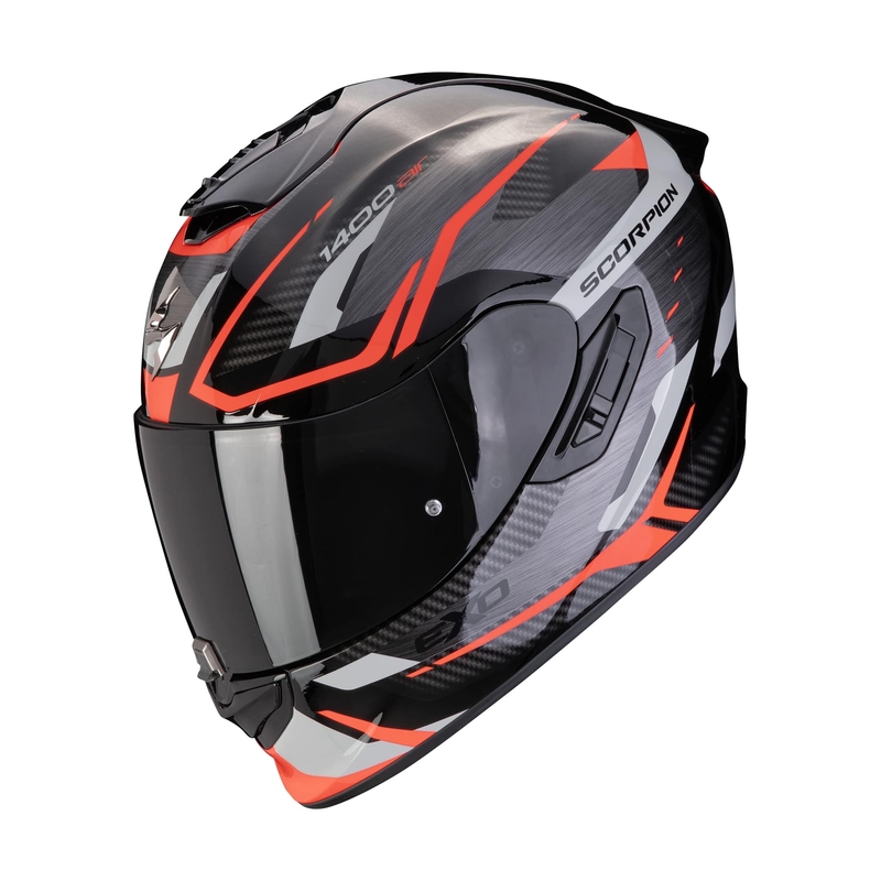 Integreret motorcykelhjelm Scorpion EXO-1400 EVO II AIR ACCORD grå-rød udsalg