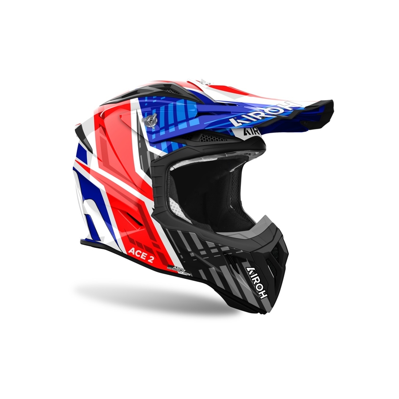 Motocross hjelm Airoh Aviator Ace 2 Stream blå-rød blank
