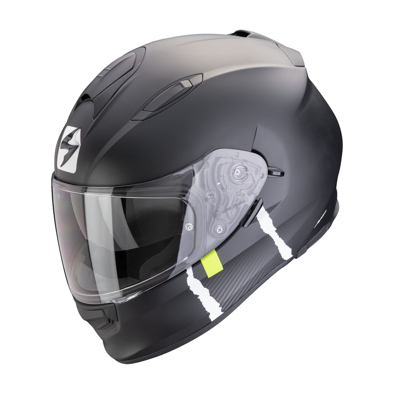 Scorpion EXO-491 CODE helfacade motorcykelhjelm mat sort-sølv udsalg