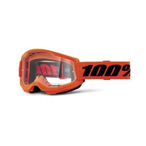 Motocrossbrille 100% STRATA 2 Ny orange (klar plexi)