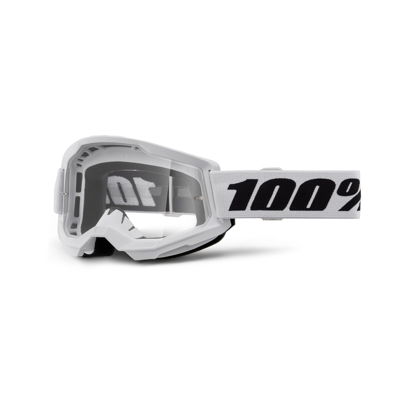 Motocrossbrille 100% STRATA 2 Ny hvid (klar plexi)