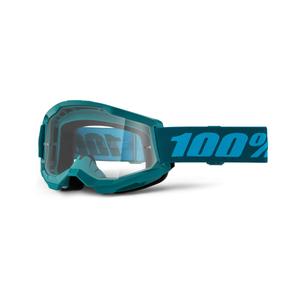 Motocrossbriller 100% STRATA 2 New Stone blue (klar plexi)
