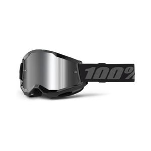 Motocrossbrille 100% STRATA 2 Ny sort (sølv plexi)