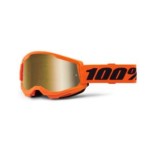 Motocrossbriller 100% STRATA 2 Ny orange (guld plexi)