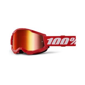 Motocross-briller 100% STRATA 2 Ny rød (rød plexi)