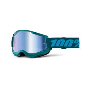 Motocrossbriller 100% STRATA 2 New Stone blue (blå plexi)