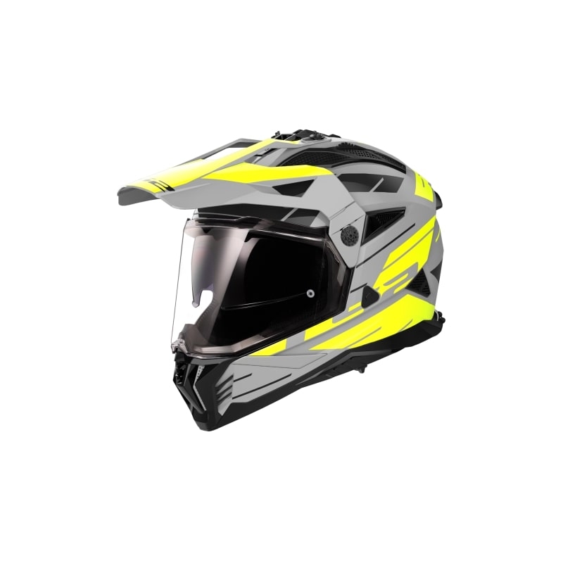 Enduro-motorcykelhjelm LS2 MX702 PIONEER II NAMIB grå-fluogul
