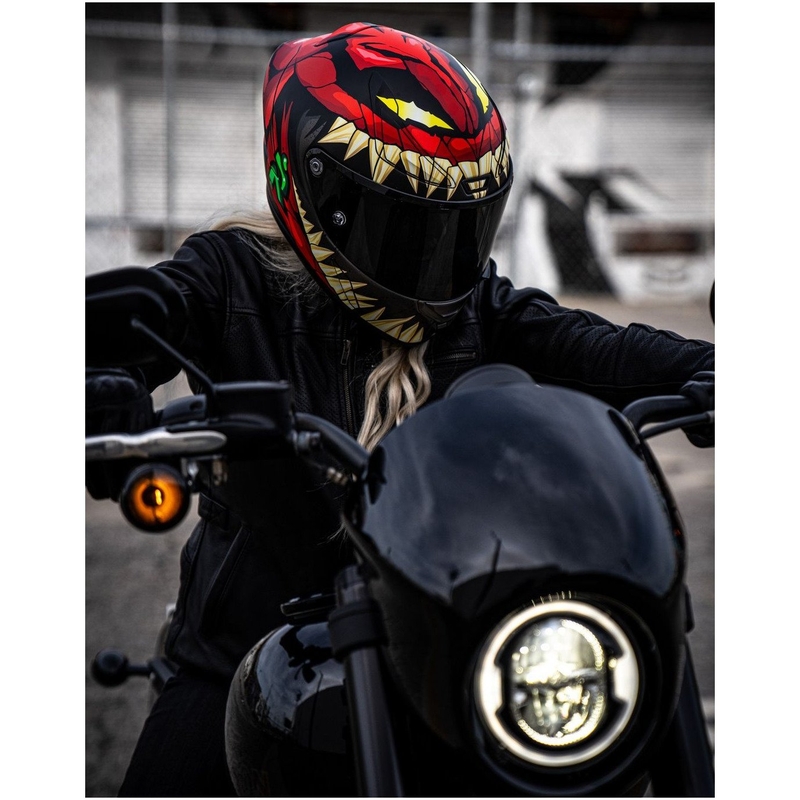 Integreret motorcykelhjelm HJC RPHA 1 Toxin Marvel MC1SF rød-grå-grøn udsalg