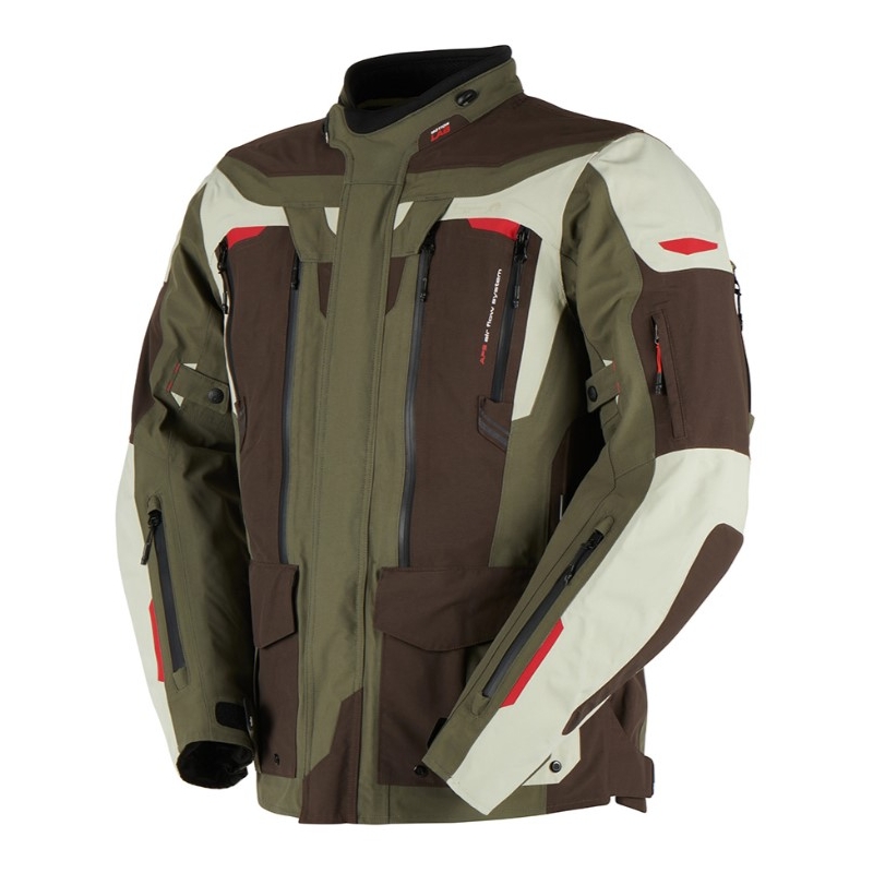Furygan Voyager grøn-brun-beige motorcykeljakke udsalg