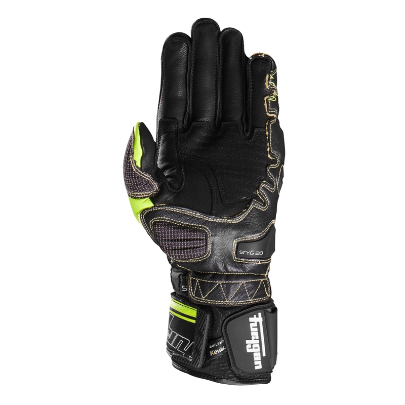 Furygan Styg 20 x Kevlar motorcykelhandsker sort-fluo gul-hvid