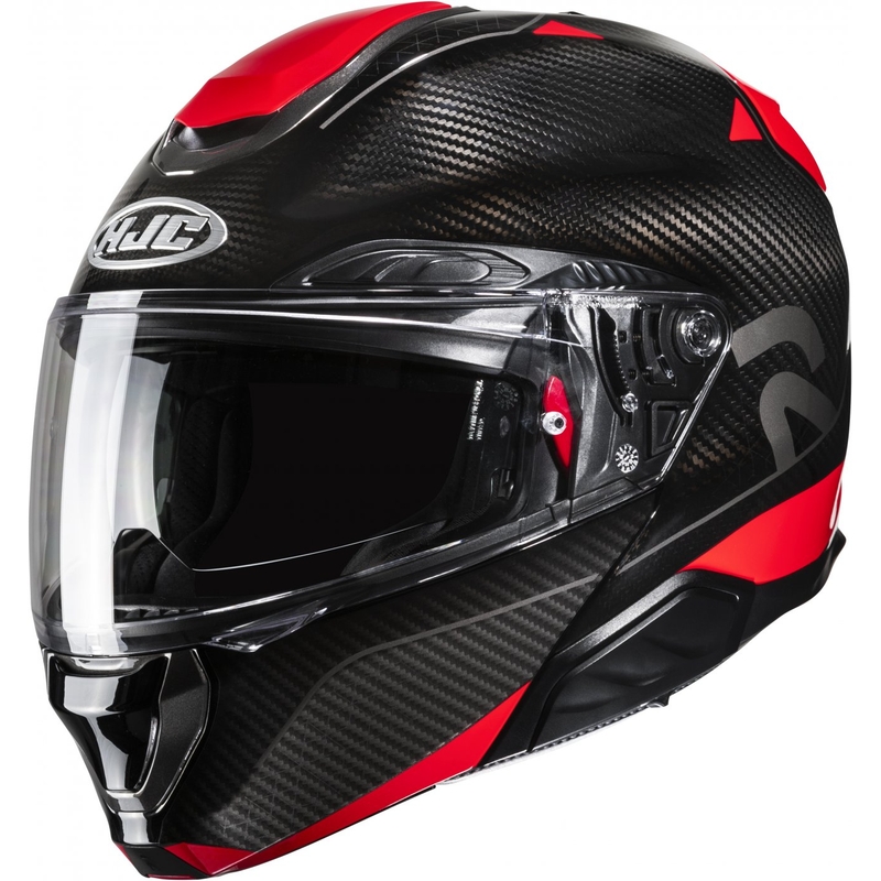 Sammenklappelig motorcykelhjelm HJC RPHA 91 CARBON Noela MC1 sort-rød udsalg