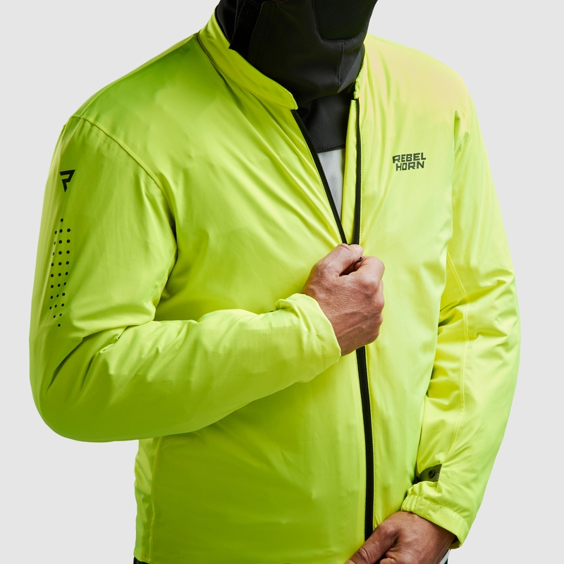 Rebelhorn Cubby V motorcykeljakke sort-grå-fluo gul
