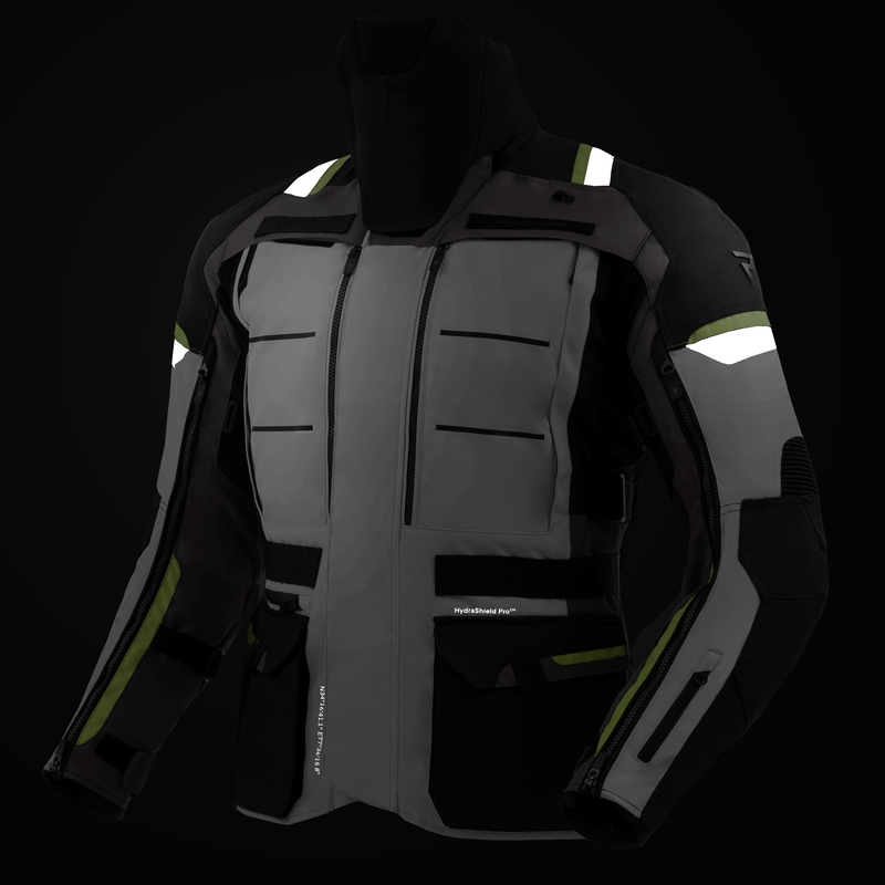 Rebelhorn Cubby V motorcykeljakke sort-grå-fluo gul