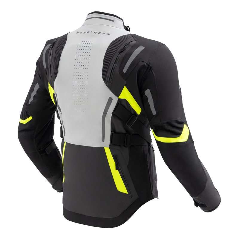 Rebelhorn Hiker IV motorcykeljakke sort-grå-fluo gul
