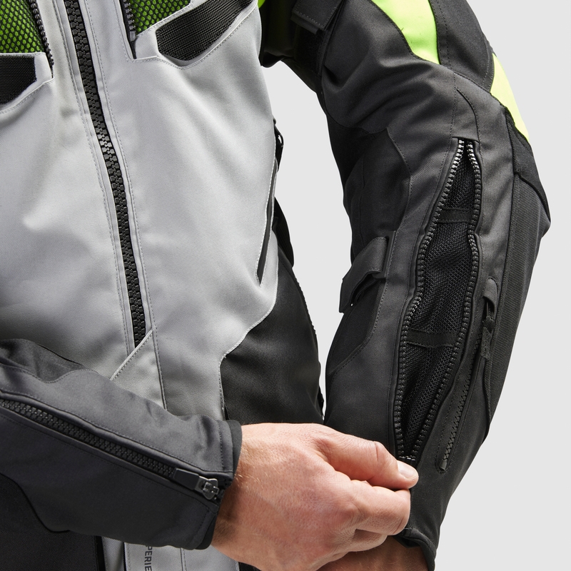 Rebelhorn Hiker IV motorcykeljakke sort-grå-fluo gul