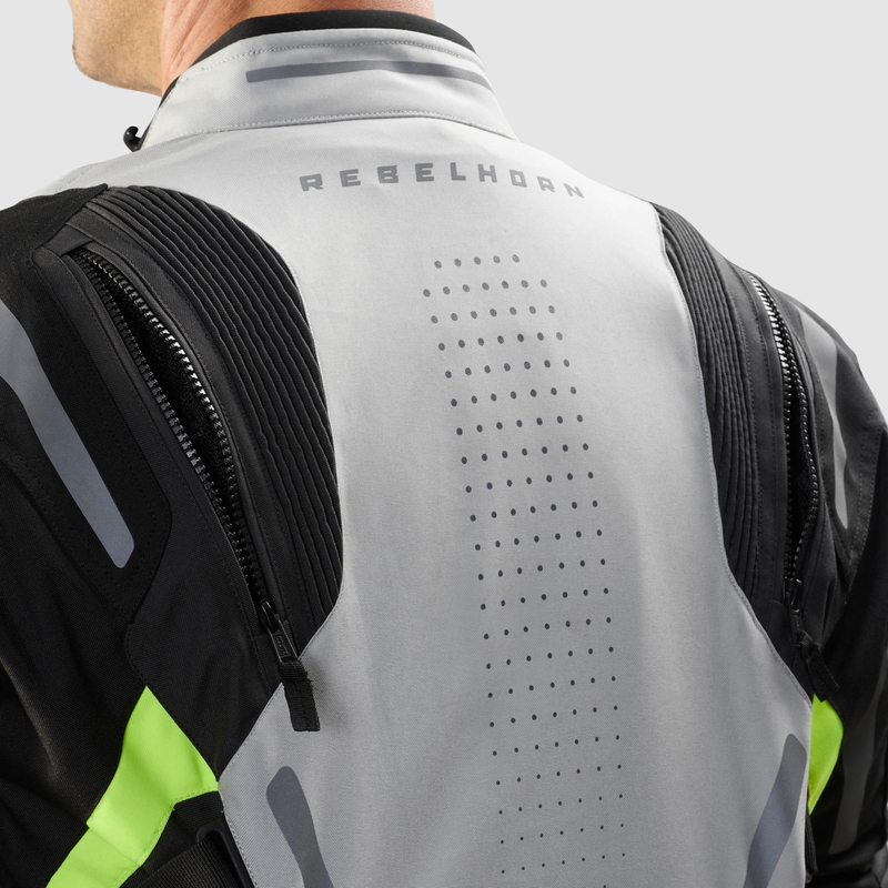 Rebelhorn Hiker IV motorcykeljakke sort-grå-fluo gul