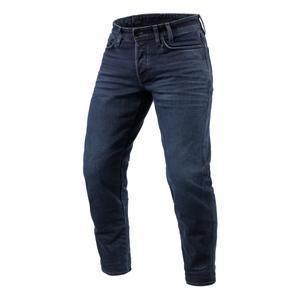 Cropped motorcykeljeans Revit Ortes TF flosset mørkeblå-sort