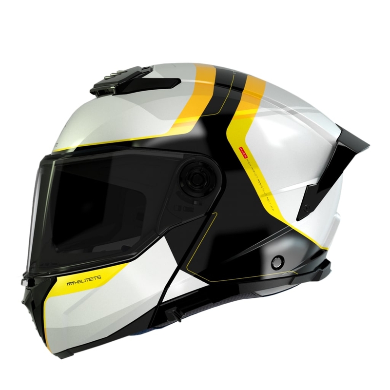 Motorcykelhjelm MT ATOM 2 SV EMALLA B3 hvid-sort-gul