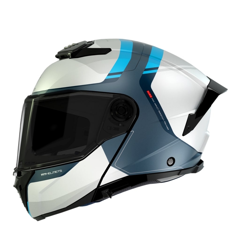 MT ATOM 2 SV EMALLA C17 motorcykelhjelm mat hvid-blå-turkis