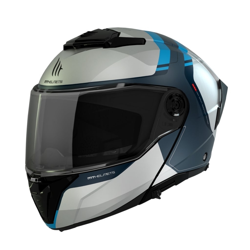 MT ATOM 2 SV EMALLA C17 motorcykelhjelm mat hvid-blå-turkis