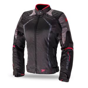 Motorcykeljakke til kvinder SEVENTY DEGREES SD-JR49 sort-rød