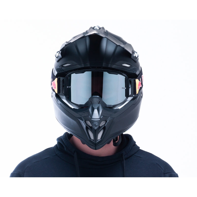 Motocrossbrille Red Bull Spect STRIVE S sort med røgfarvet glas