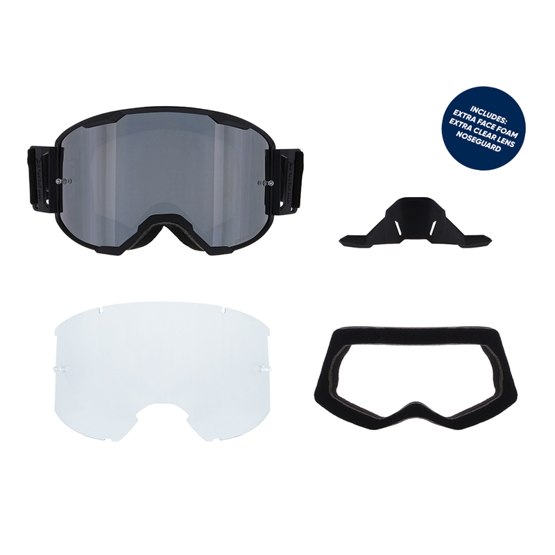 Motocrossbrille Red Bull Spect STRIVE S sort med røgfarvet glas