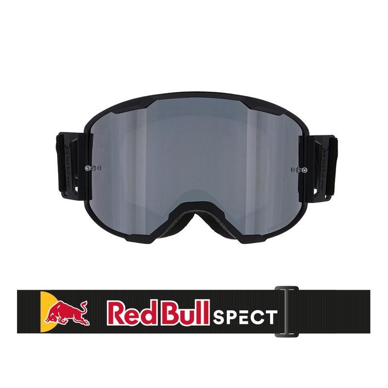 Motocrossbrille Red Bull Spect STRIVE S sort med røgfarvet glas