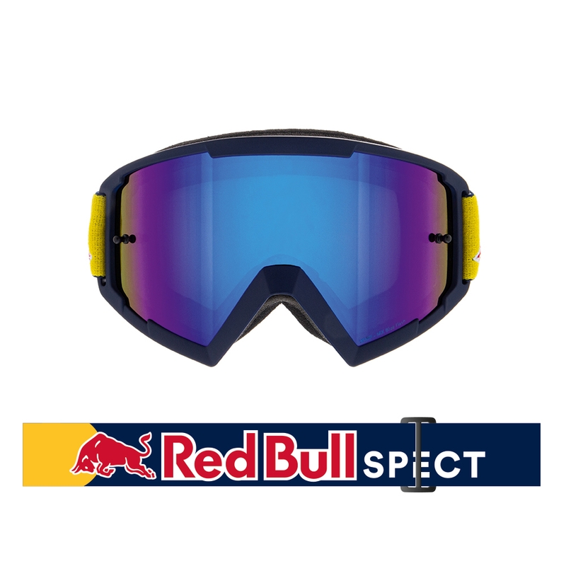 Motocrossbriller Red Bull Spect WHIP mørkeblå med blå linse