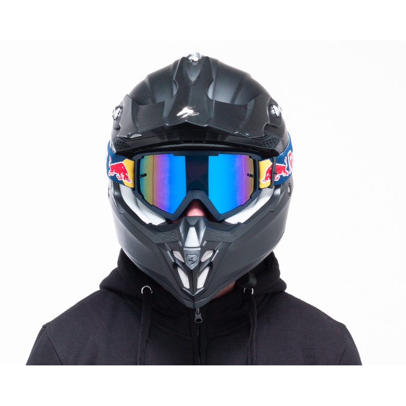Motocrossbriller Red Bull Spect WHIP mørkeblå med blå linse