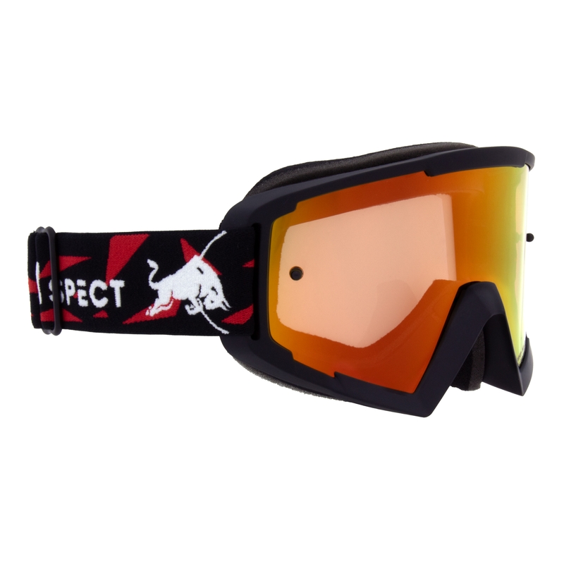 Motocrossbrille Red Bull Spect WHIP sort med rød-gul linse