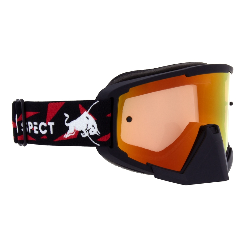 Motocrossbrille Red Bull Spect WHIP sort med rød-gul linse