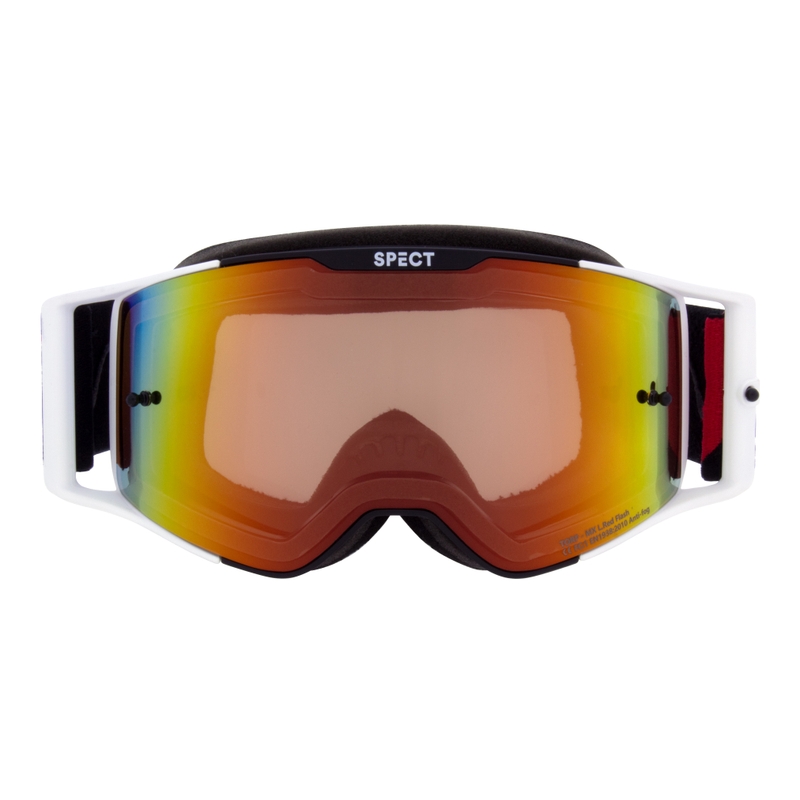 Motocrossbrille Red Bull Spect TORP sort og hvid med rød linse