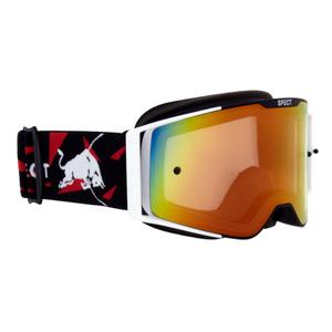 Motocrossbrille Red Bull Spect TORP sort og hvid med rød linse