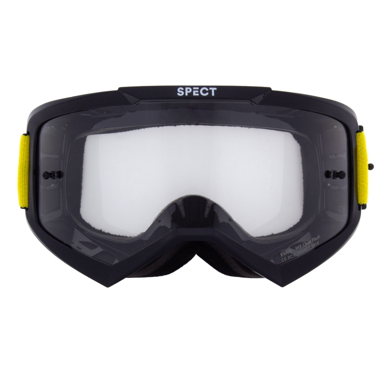 Motocrossbrille Red Bull Spect EVAN sort med klar linse