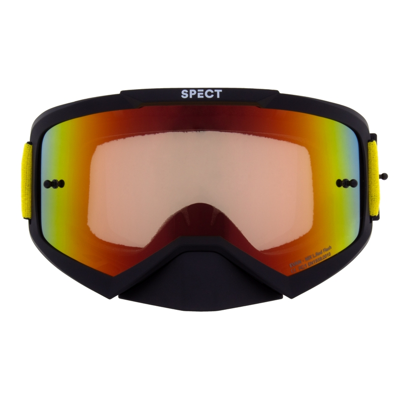 Motocrossbrille Red Bull Spect EVAN sort med rød-gul linse